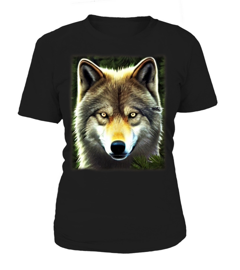 Wolf artwork design predator face imprint Women's T-Shirt