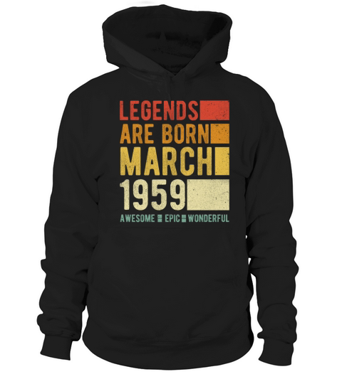 Birthday March 1959 Hoodie Unisex