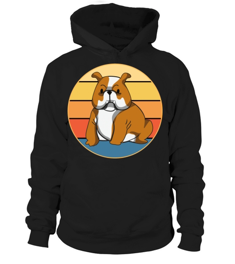 Bulldog Dog Breed Vintage Retro Sunset Hoodie Unisex