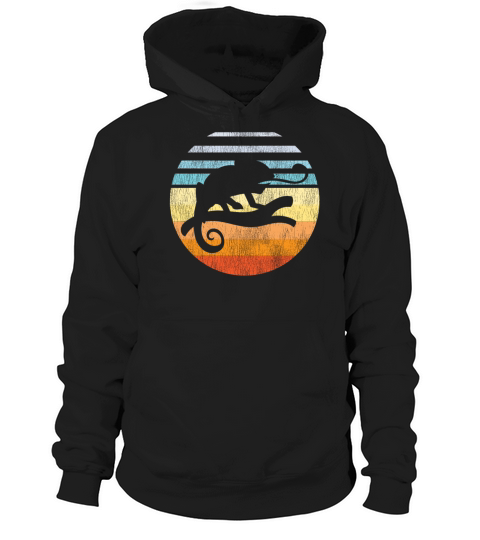 Chameleon Retro Vintage Sunset Hoodie Unisex