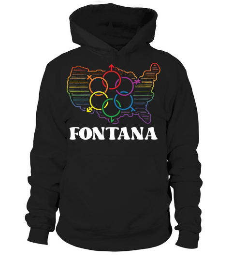 Fontana Pride Flag Pride Month LGBTQ Flag LGBT Com Hoodie Unisex