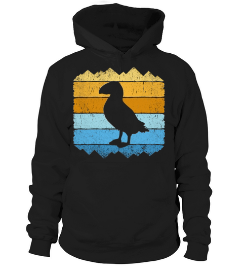 Puffin Bird Seabird Retro Vintage Puffins Hoodie Unisex