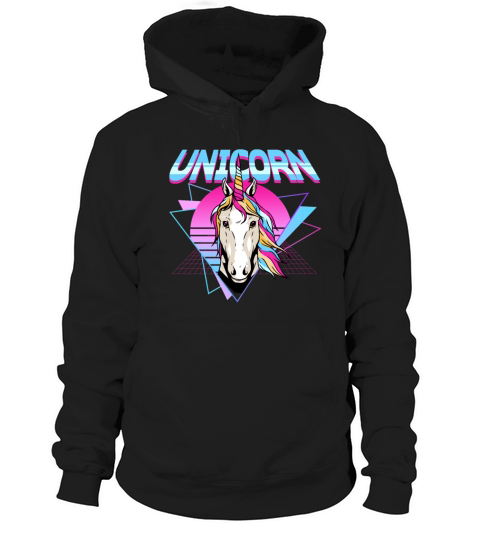 Unicorn Retro 80s Aesthetic Vaporwave Synthwave Hoodie Unisex