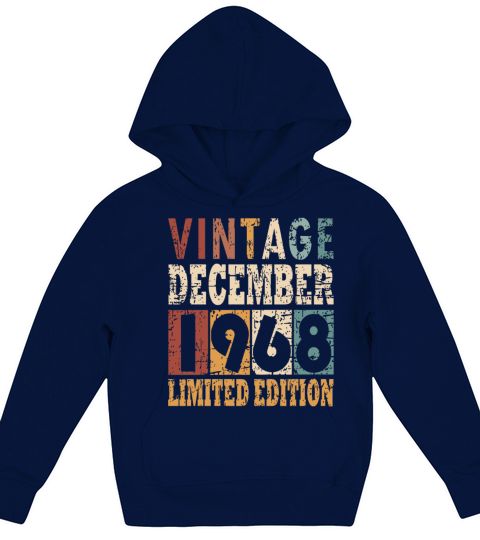 1968 December vintage birthday Kids Hoodie