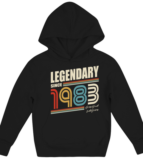 40th birthday vintage 1983 legendary since 1983 Kids Hoodie