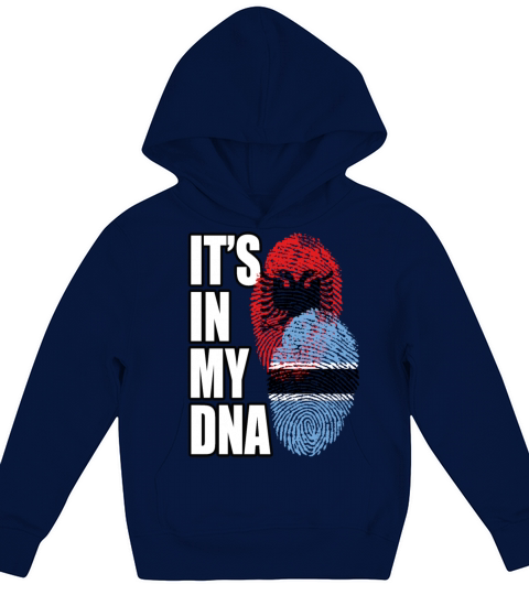 Botswana And Albanian Mix Heritage DNA Flag Kids Hoodie