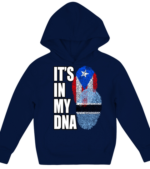 Botswana And Puerto Rican Mix Heritage DNA Flag Kids Hoodie