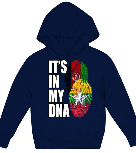 Burmese And Afghanistan Mix Heritage DNA Flag Kids Hoodie