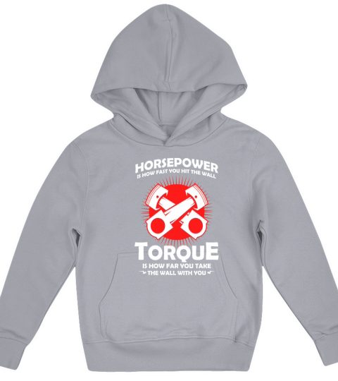 Car Mechanic Quote Gift Horsepower Torque Kids Hoodie