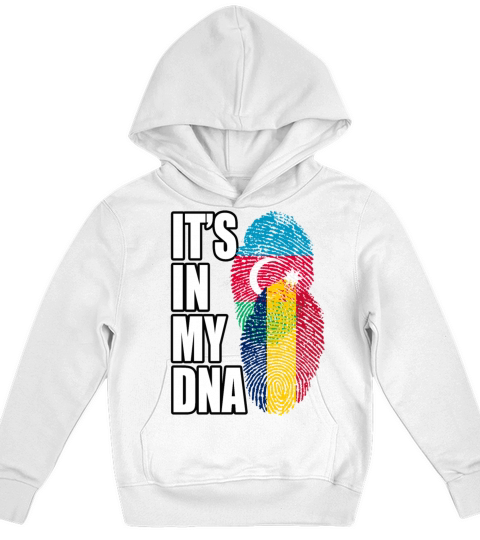 Chadian And Azerbaijani Mix Heritage DNA Flag Kids Hoodie
