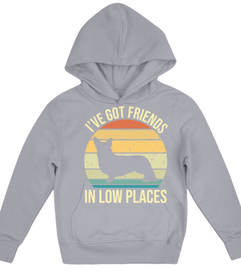 Corgi Ive Got Friends In Low Place Vintage Dog Kids Hoodie