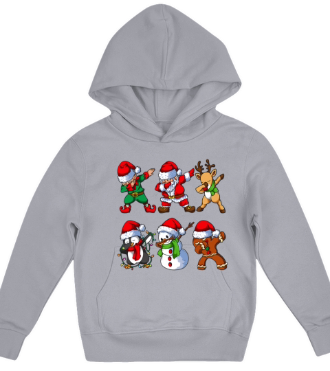 Dabbing Santa Elf Friends Christmas Kids Boys Men Kids Hoodie