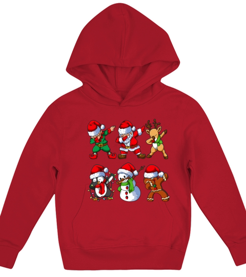 Dabbing Santa Elf Friends Christmas Kids Boys Men Kids Hoodie