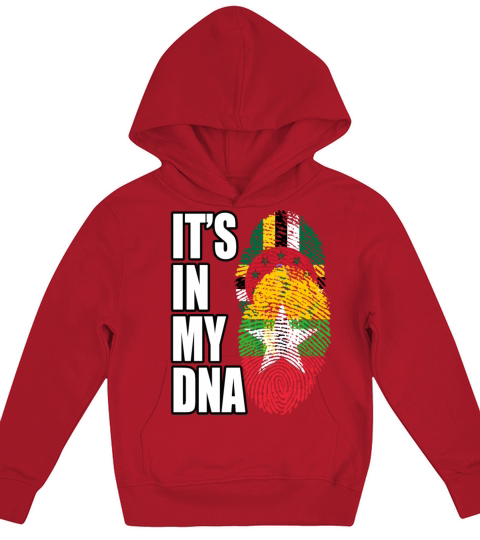Dominican And Burmese Mix Heritage DNA Flag Kids Hoodie