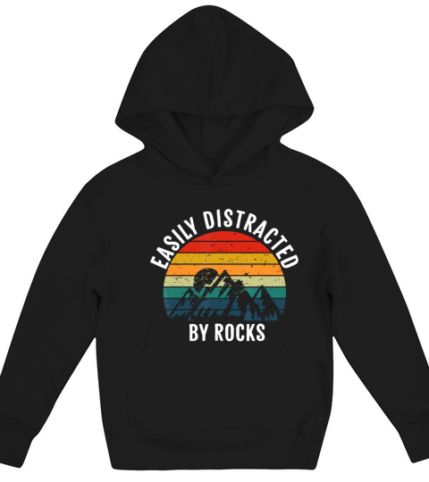 Easily Distracted By Rocks Collecting Lovers Retro Kids Hoodie