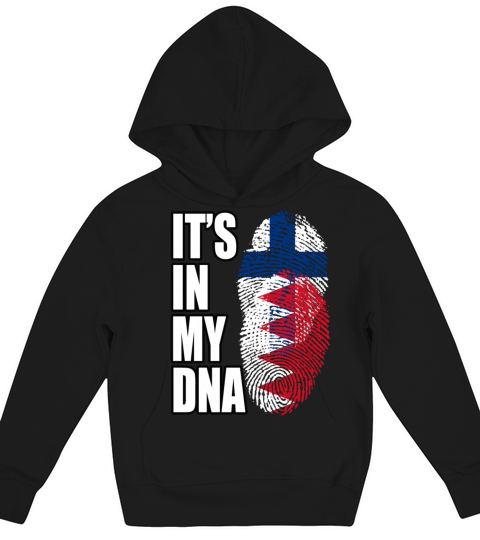 Finland And Bahraini Mix Heritage DNA Flag Kids Hoodie