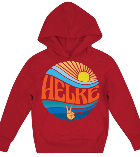 Helke Shirt Vintage Sunset Helke Groovy Tie Dye Kids Hoodie