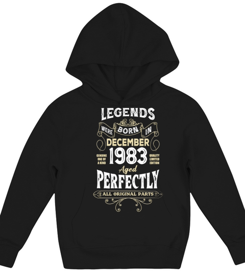 Legends Were Born In December 1983 Birthday Kids Hoodie