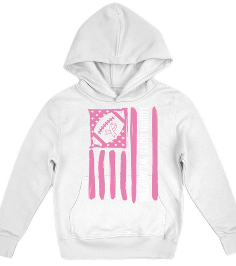 Tough Guys Wear Pink Breast Cancer Football Lover Kids Hoodie