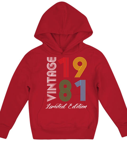 Vintage 1981 Vintage Birthday Retro Vintage Kids Hoodie