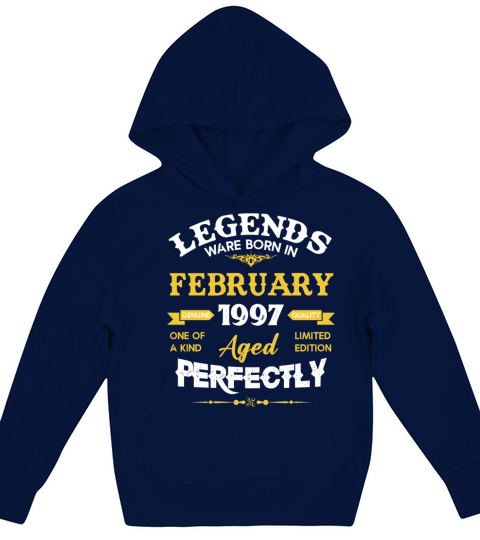 Vintage Aged To Perfection February 1997 Kids Hoodie