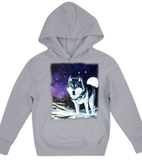 Wolf artwork design predator face imprint Kids Hoodie