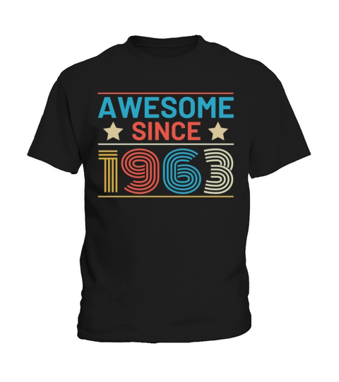 60th Birthday Vintage 1963 Retro Awesome Kids T-Shirt