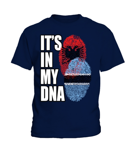 Botswana And Albanian Mix Heritage DNA Flag Kids T-Shirt