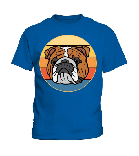 Bulldog Dog Breed Vintage Retro Sunset Kids T-Shirt