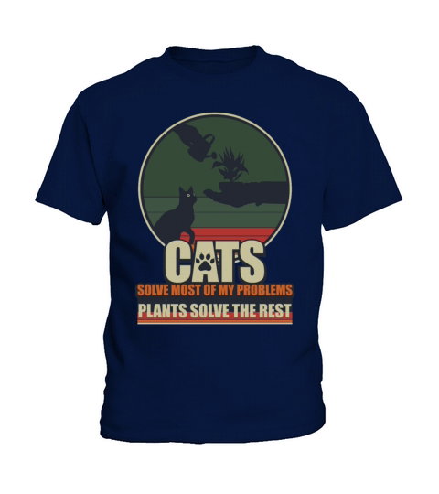 Cat and Plants Lover Funny Gardener Kids T-Shirt