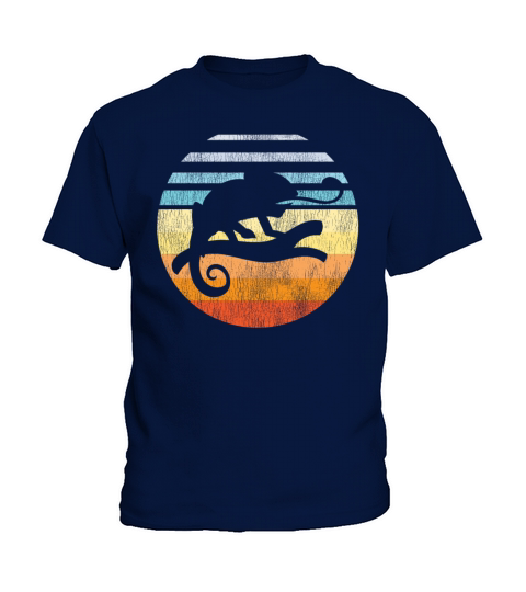 Chameleon Retro Vintage Sunset Kids T-Shirt