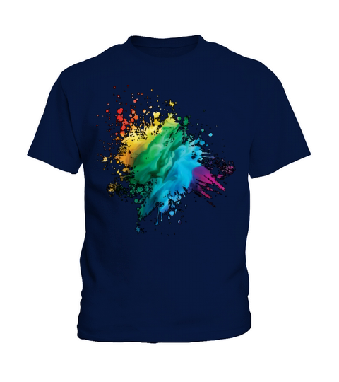 Colorful Rainbow Paint Splatter With Smoke And Fog Kids T-Shirt