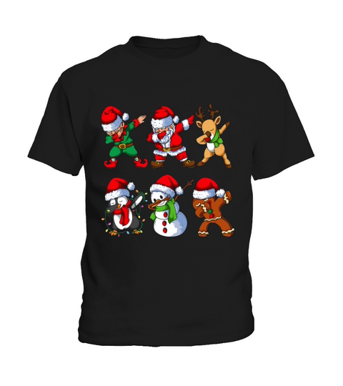 Dabbing Santa Elf Friends Christmas Kids Boys Men Kids T-Shirt