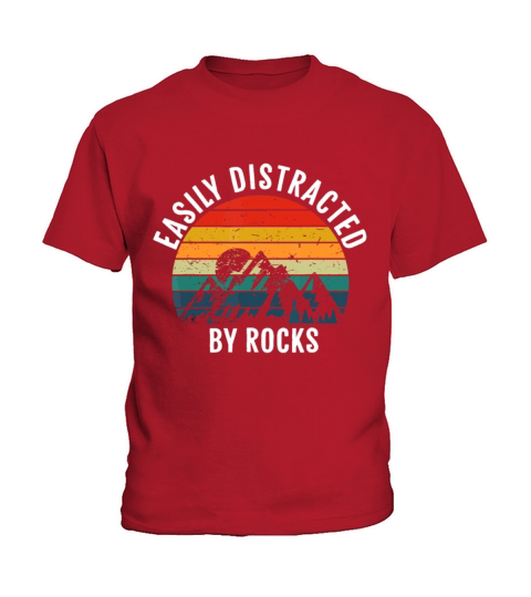 Easily Distracted By Rocks Collecting Lovers Retro Kids T-Shirt