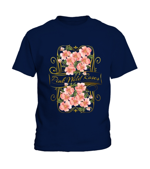 Pink Wild Roses-Vintage Kids T-Shirt