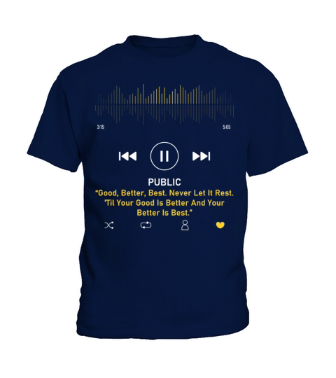 Play music interface with Motivational Kids T-Shirt