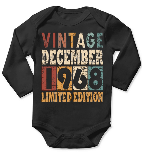 1968 December vintage birthday Long Sleeve Baby One-Piece