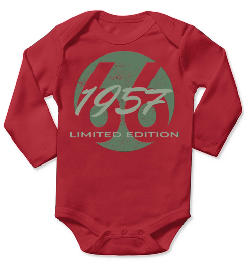 66th birthday men women 66 years 1957 vintage Long Sleeve Baby One-Piece