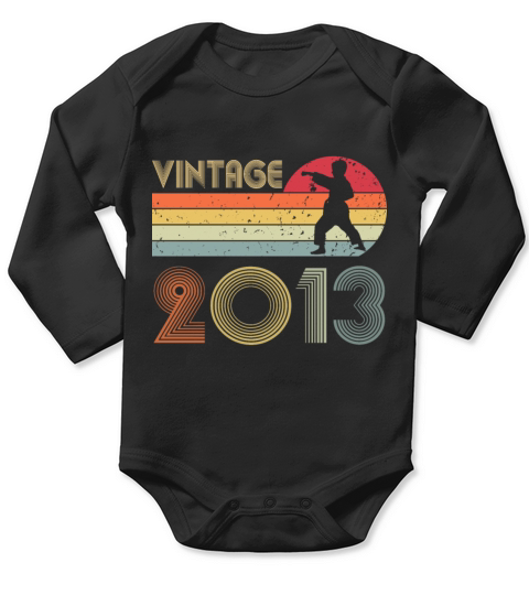 9th Birthday Karate Taekwondo Vintage 2013 Outfit Long Sleeve Baby One-Piece