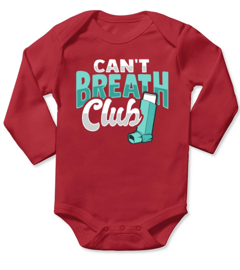 Albuterol Asthma Inhaler Design for an Asthmatic Long Sleeve Baby One-Piece