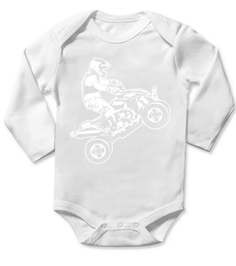 all terrain vehicles cool BIKER drawing art theme Long Sleeve Baby One-Piece