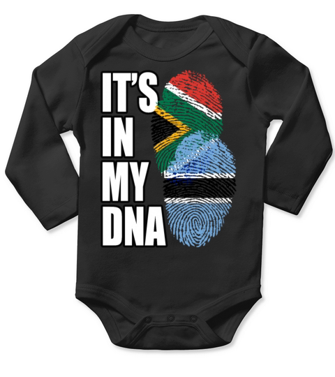 Botswana And South African Mix Heritage DNA Flag Long Sleeve Baby One-Piece