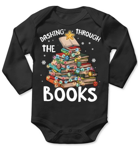 Christmas Tree Holiday Reading Reader Pajamas Long Sleeve Baby One-Piece