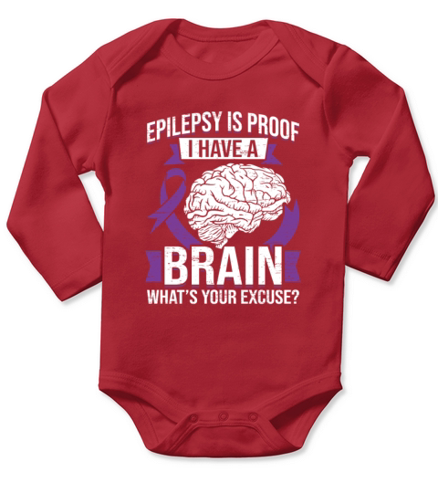 Epilepsy Brain Purple Ribbon Epileptic Epilepsy Long Sleeve Baby One-Piece