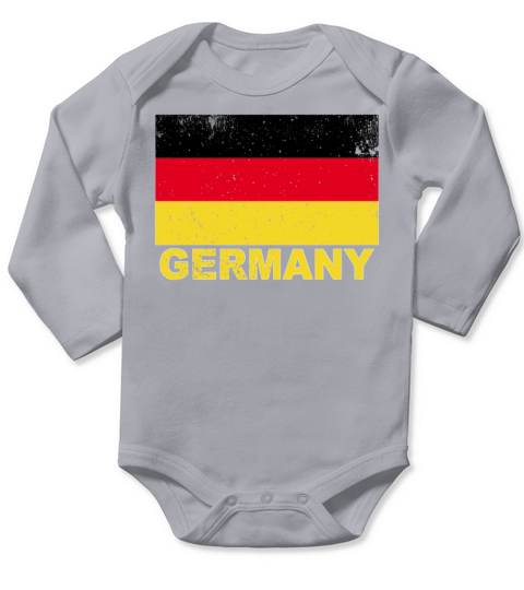 Germany Flag Vintage German Nationality Roots Trav Long Sleeve Baby One-Piece