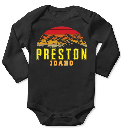 Idaho Preston Vintage Mountains Hiking Wildlife Long Sleeve Baby One-Piece