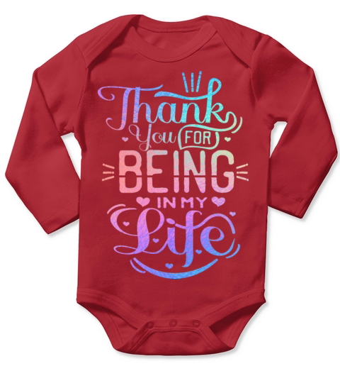 Iridescent Valentine - Thank you for being Long Sleeve Baby One-Piece