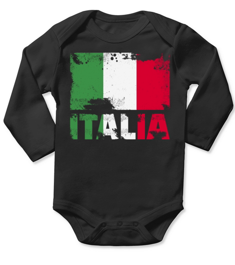 Italy Flag Vintage Distressed Italia Grunge Travel Long Sleeve Baby One-Piece