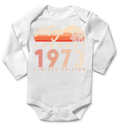 January 1973 Vintage Lion Long Sleeve Baby One-Piece