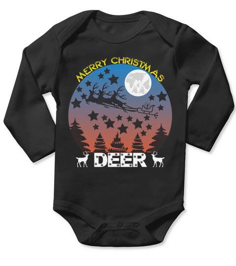Merry christmas deer shirt Long Sleeve Baby One-Piece
